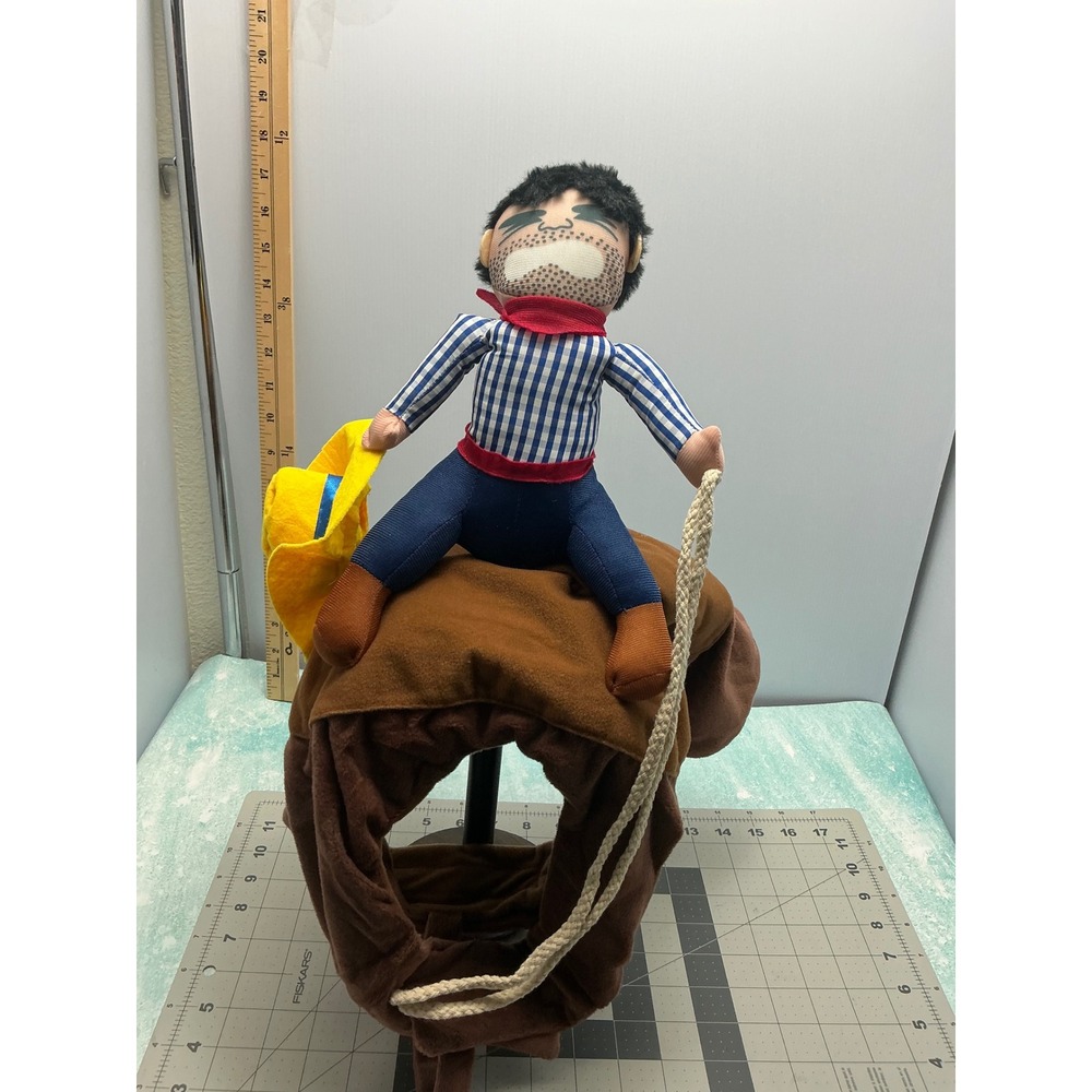 Cowboy Rider Pet Costume XL Brown Western Rodeo Bucking Bronco Dog Halloween